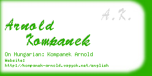 arnold kompanek business card